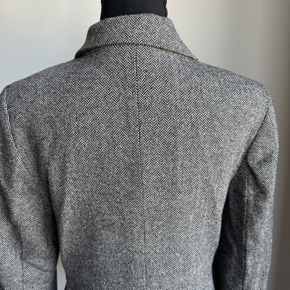 *LORD & TAYLOR* Petite Black x Tan Long Sleeve Button Blazer Suit Jacket Sz 8P - Picture 5 of 7